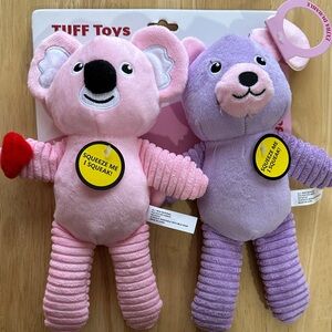 Tuff Toys Pink and Purple Squeaky Plush Set